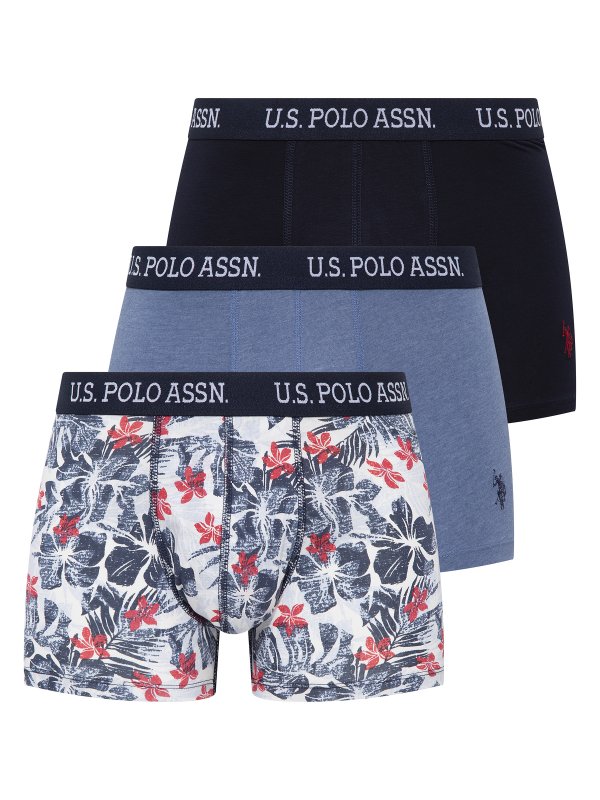 U.S. POLO ASSN. 3Pack boxerky 80447 vzor, denim, modré  | Vermali.cz